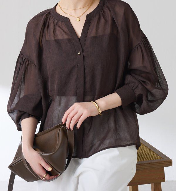  「スキッパーシアーブラウス」|シャツ・ブラウス|