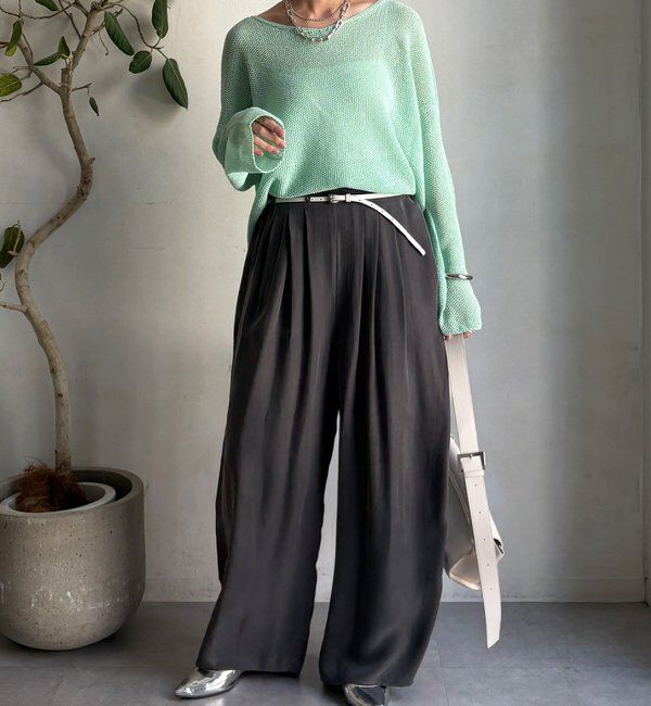  「前後2WAY鹿の子編みプルオーバー」|ニット・セーター|