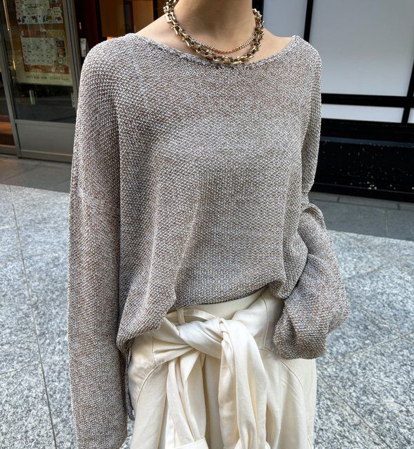  「前後2WAY鹿の子編みプルオーバー」|ニット・セーター|ブラウンその他2