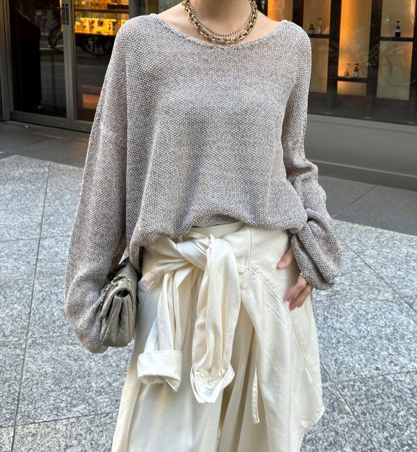  「前後2WAY鹿の子編みプルオーバー」|ニット・セーター|