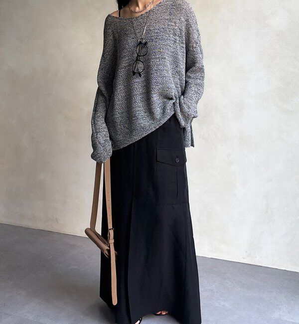  「前後2WAY鹿の子編みプルオーバー」|ニット・セーター|