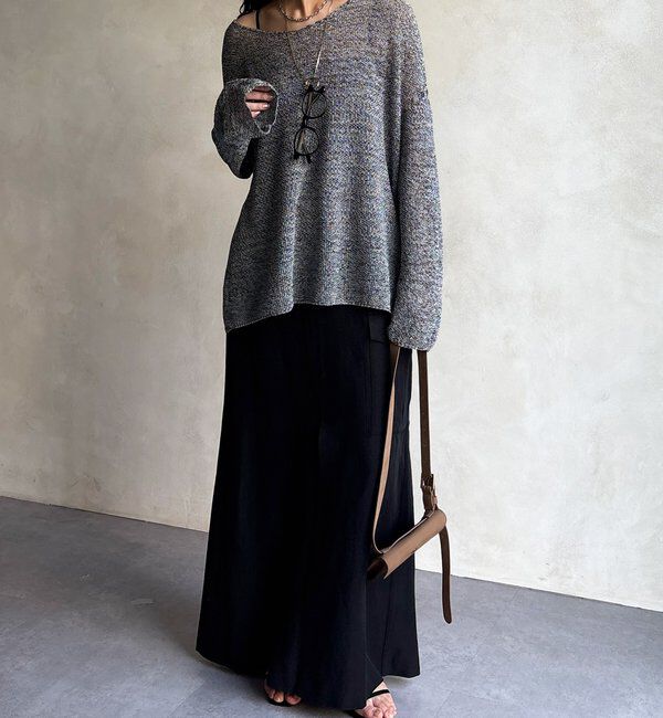  「前後2WAY鹿の子編みプルオーバー」|ニット・セーター|