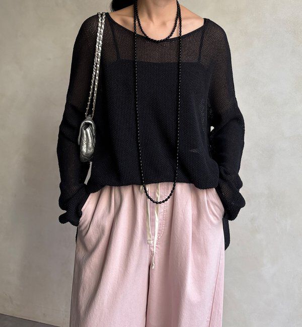  「前後2WAY鹿の子編みプルオーバー」|ニット・セーター|