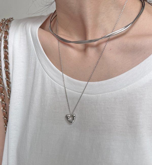  「ハートトップロングネックレス」|ネックレス|