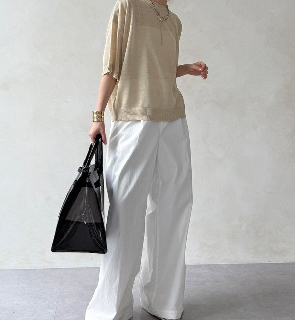  「【WEB限定】ボートネック肩ボタンワイドプルオーバー」|ニット・セーター|