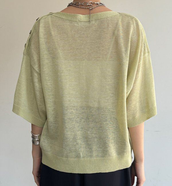  「【WEB限定】ボートネック肩ボタンワイドプルオーバー」|ニット・セーター|