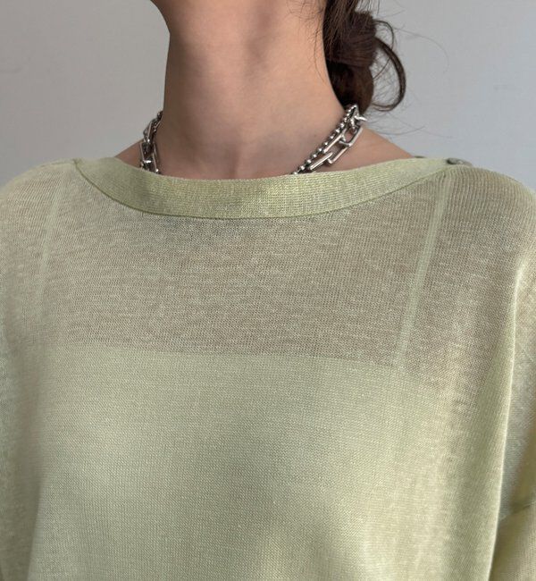  「【WEB限定】ボートネック肩ボタンワイドプルオーバー」|ニット・セーター|