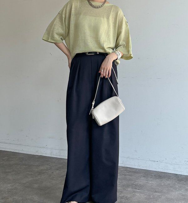  「【WEB限定】ボートネック肩ボタンワイドプルオーバー」|ニット・セーター|