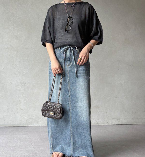  「【WEB限定】ボートネック肩ボタンワイドプルオーバー」|ニット・セーター|