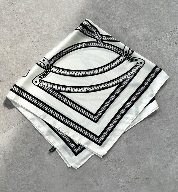  「【WEB限定】チェーン柄スカーフ」|マフラー|ホワイト