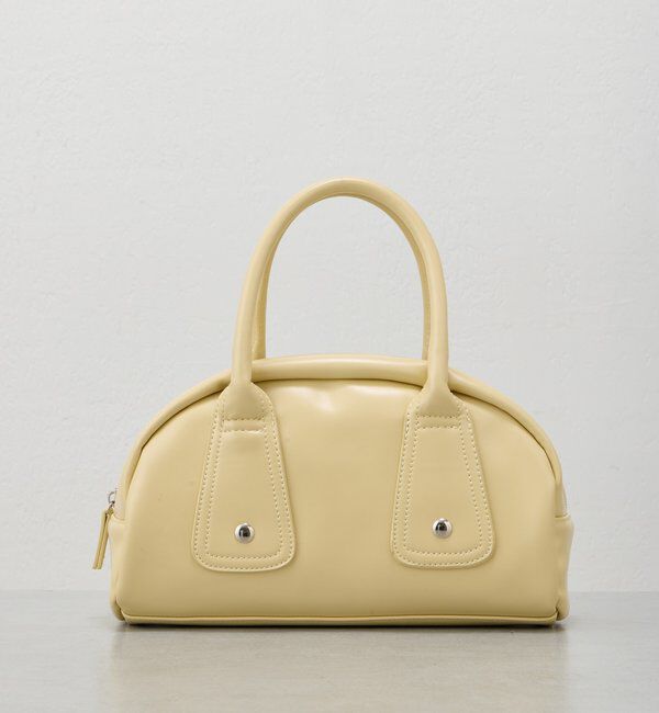  「【500ml ペットボトル収納可】フラップカラーボストンBAG」|トートバッグ|レモンイエロー