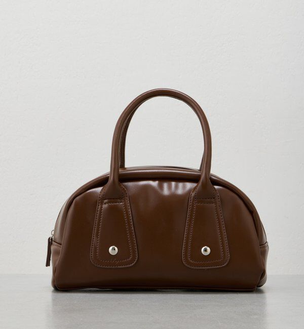  「【500ml ペットボトル収納可】フラップカラーボストンBAG」|トートバッグ|ブラウン