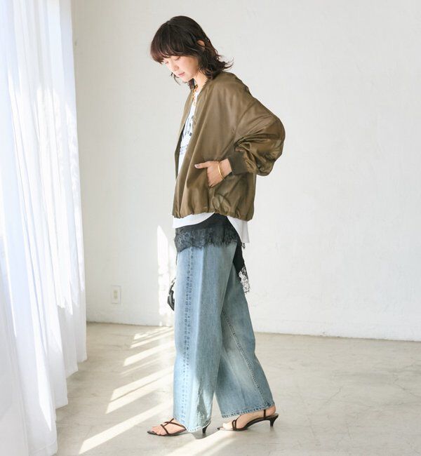  「予約【ほどよい抜け感】グロッシーシアーブルゾン」|ブルゾン・スタジャン|