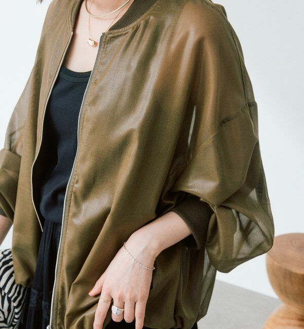  「予約【ほどよい抜け感】グロッシーシアーブルゾン」|ブルゾン・スタジャン|