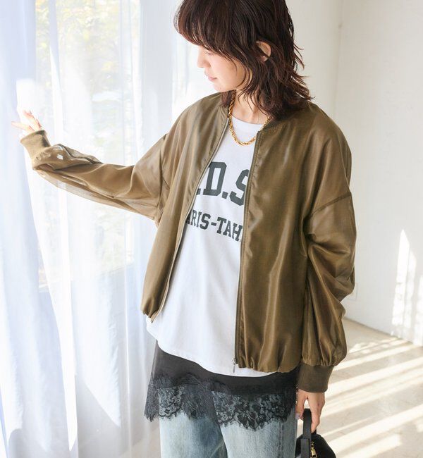  「予約【ほどよい抜け感】グロッシーシアーブルゾン」|ブルゾン・スタジャン|