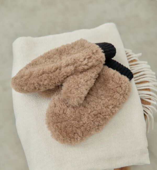  「ボアミトン」|マフラー|ブラウン