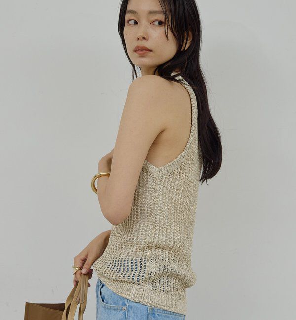  「【手洗い可】メッシュラメアメスリニット」|ニット・セーター|