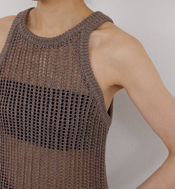  「【手洗い可】メッシュラメアメスリニット」|ニット・セーター|