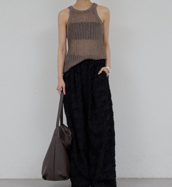  「【手洗い可】メッシュラメアメスリニット」|ニット・セーター|