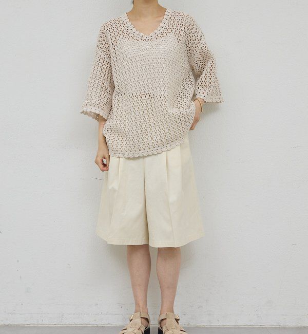  「【HERITANOVUM】コットンペーパークロシェットプルオーバー」|ニット・セーター|