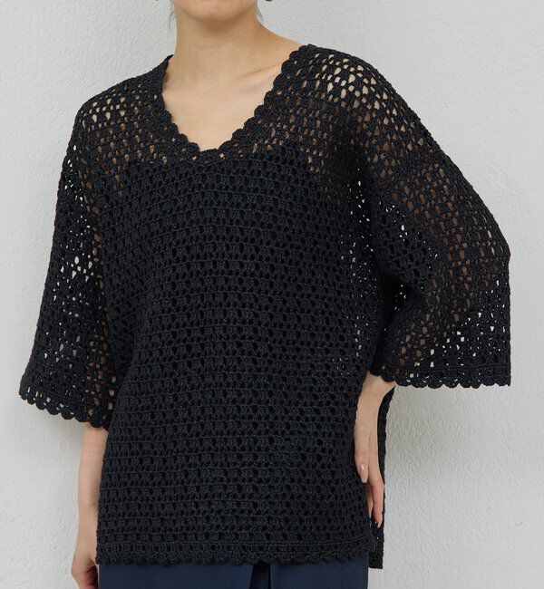  「【HERITANOVUM】コットンペーパークロシェットプルオーバー」|ニット・セーター|