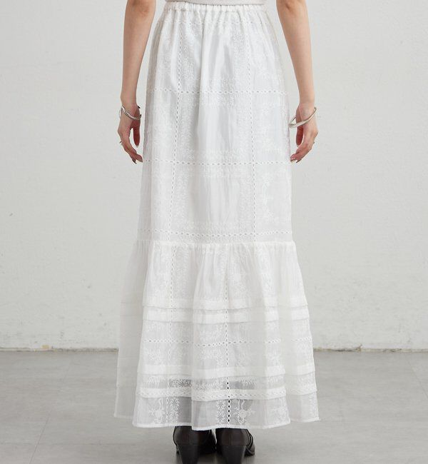  「パネルレースギャザースカート」|スカート|