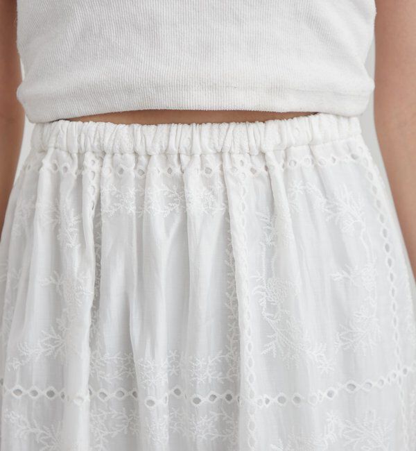  「パネルレースギャザースカート」|スカート|