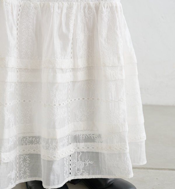  「パネルレースギャザースカート」|スカート|