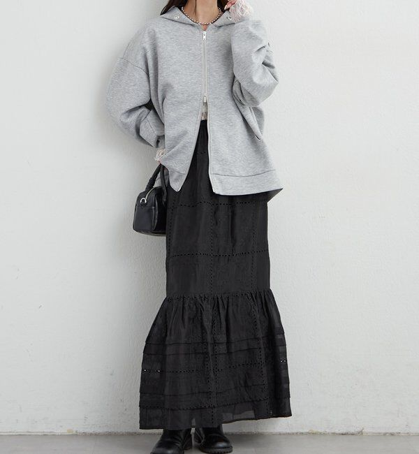  「パネルレースギャザースカート」|スカート|