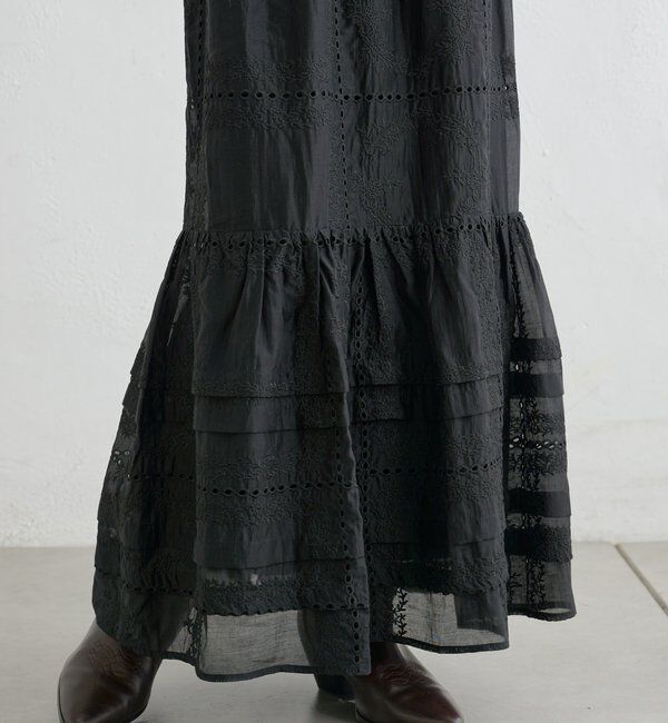  「パネルレースギャザースカート」|スカート|
