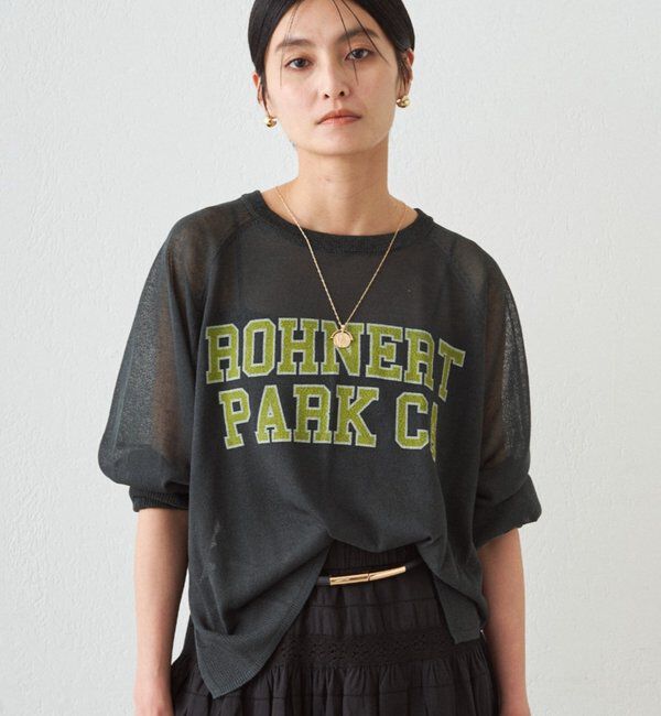  「シアーカレッジロゴプリントニット」|ニット・セーター|