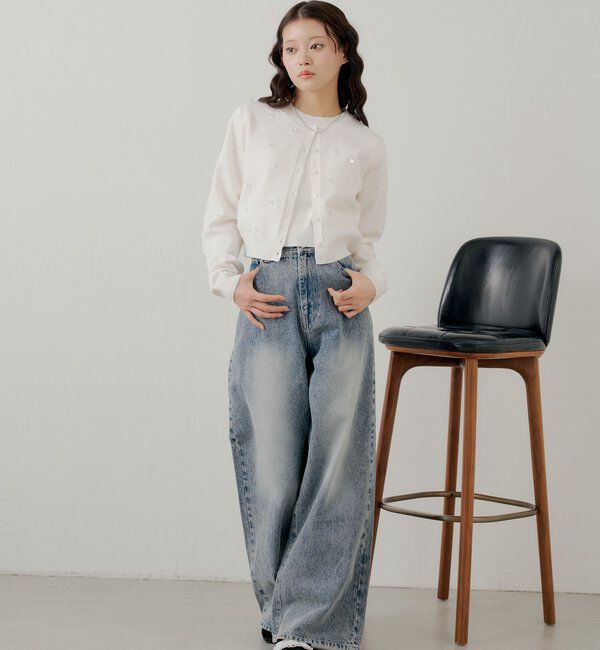  「【SALON by Chico】フラワービーズアンサンブルカーディガンセット」|カーディガン|