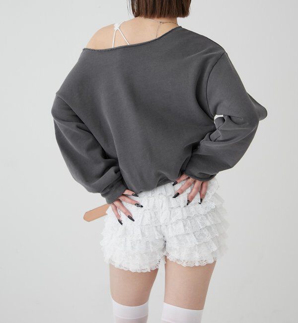  「フロントアイレットオフショルスウェット」|Tシャツ・カットソー|