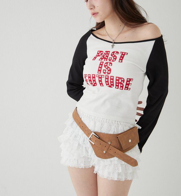  「スタースタッズラグランロゴトップス」|Tシャツ・カットソー|