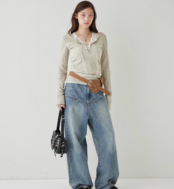  「プロセストレースアップトップス」|Tシャツ・カットソー|