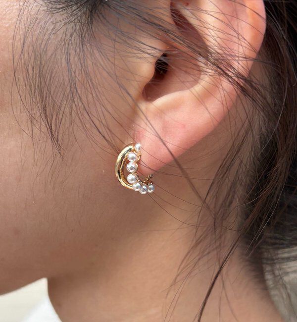  「〈GOLDY/ゴールディ〉2連パールコンビイヤリング」|リング|