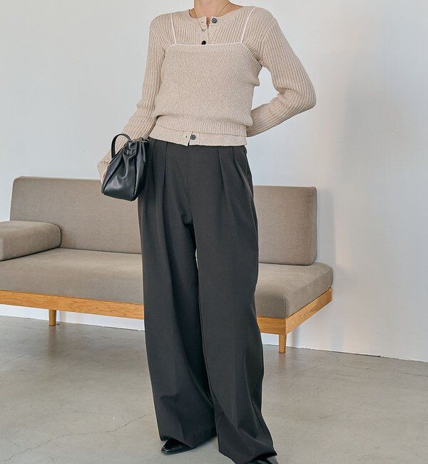  「メランジキャミSETカーディガン」|カーディガン|