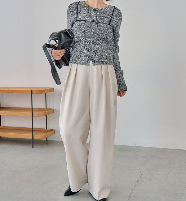  「メランジキャミSETカーディガン」|カーディガン|