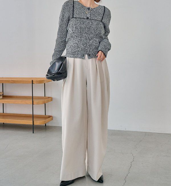  「メランジキャミSETカーディガン」|カーディガン|