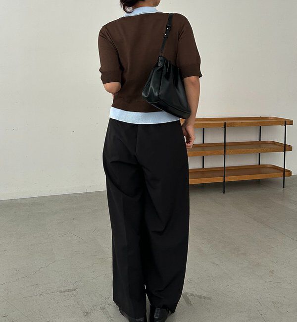  「半袖レイヤードポロニットカーディガン」|カーディガン|