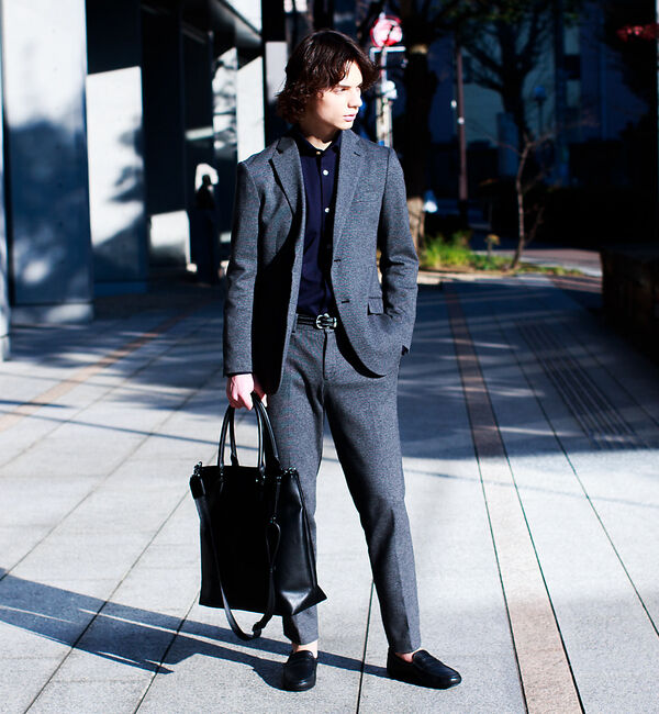 ABAHOUSE「【セットアップ対応】【FLEX】コットンウールポリエステルジャージ パンツ」|スラックス|