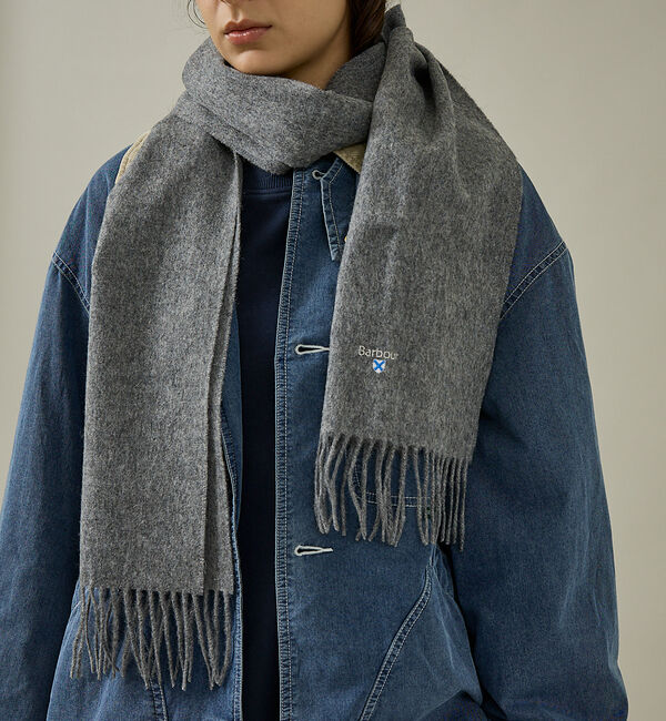 ABAHOUSE「【BARBOUR / バブアー】PLAIN LAMBSWOOL SCARF /」|マフラー|ライトグレー