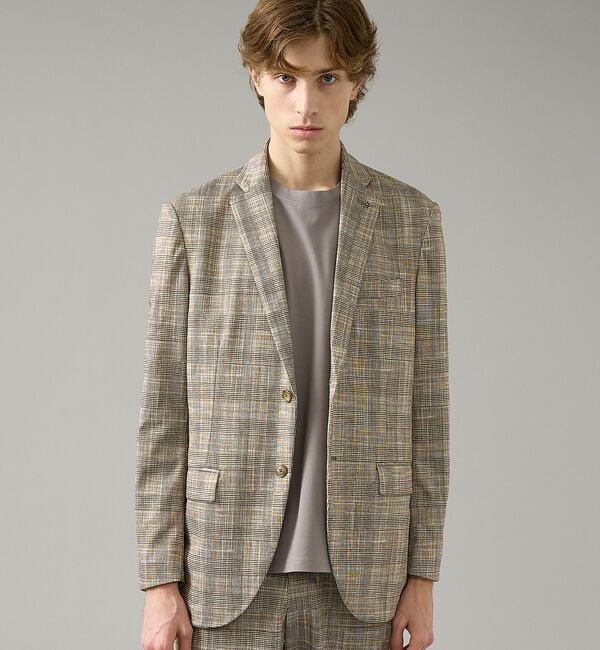 ABAHOUSE「【セットアップ対応】チェック柄 ライトポンチ ジャケット / FLEX JACK」|テーラードジャケット|