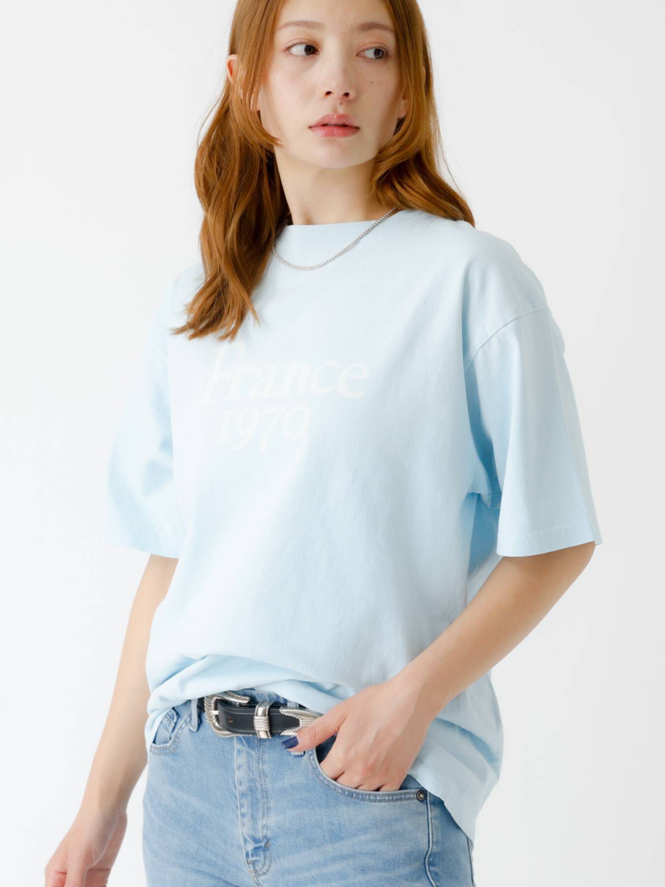 Rouge vif「【REMI RELIEF / レミレリーフ】ロゴTシャツ / SP加工14/天竺」|Tシャツ・カットソー|サックスブルー
