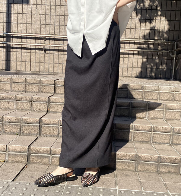 Rouge vif「【接触冷感/UVカット/防しわ】リネンライクストレッチピンタックタイトスカート」|スカート|