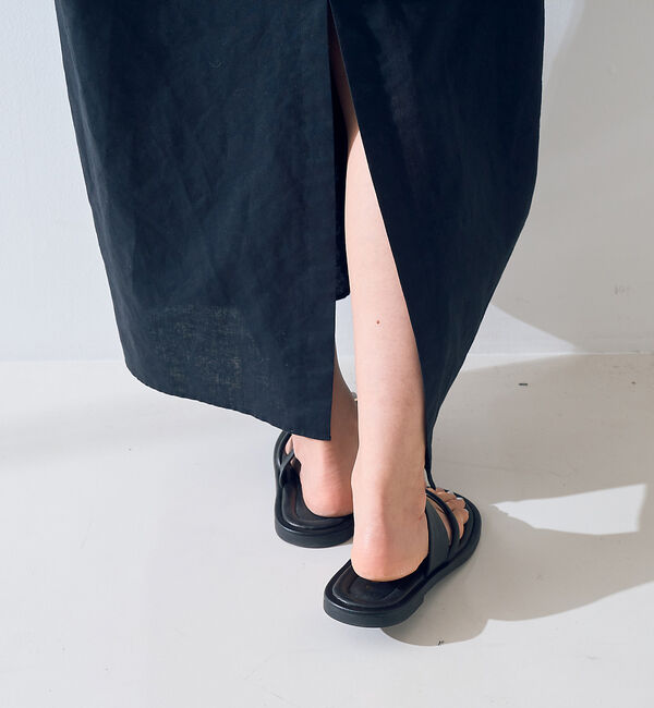 Rouge vif「麻混ノースリーブ 後ろタックワンピース」|ワンピース|