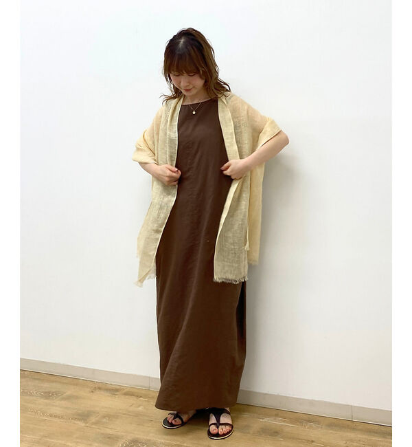 Rouge vif「麻混ノースリーブ 後ろタックワンピース」|ワンピース|