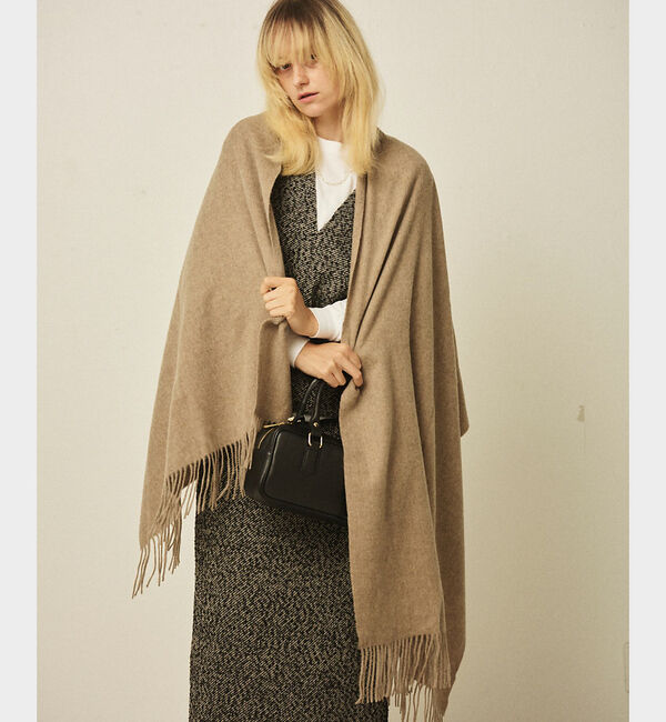 Rouge vif「【定番人気】【2025AW新作】【TWEEDMILL/ツイードミル】大判ストール」|マフラー|ダークベージュ