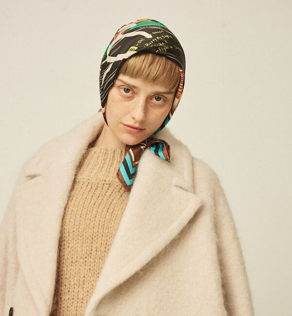 Rouge vif「【manipuri/マニプリ】レコード柄シルクスカーフ 65&times;65」|バンダナ・スカーフ|