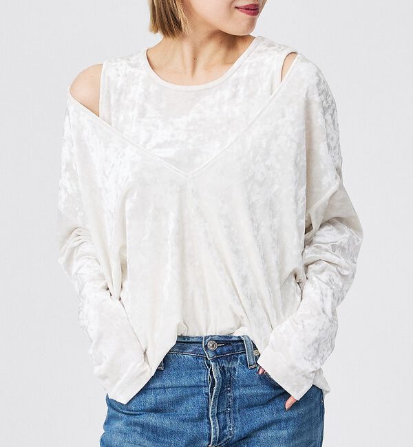 Rouge vif「【Keena/キーナ】【2枚セット】レイヤーVトップス/トップス/レイヤード/ベ」|Tシャツ・カットソー|ホワイト